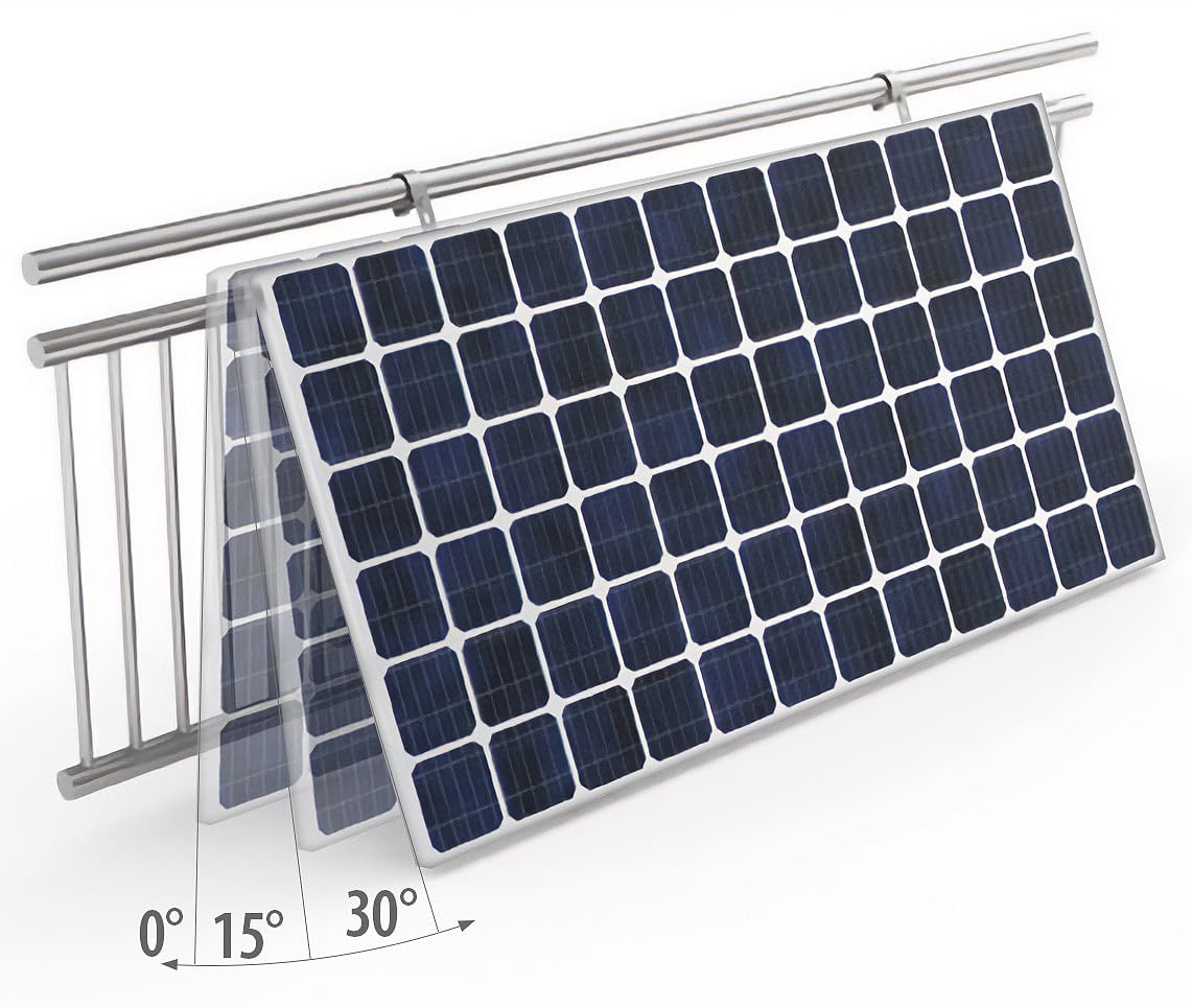 revolt Universal-Balkon- & Zaun-Geländer-Halterungen für Solarmodule, silber