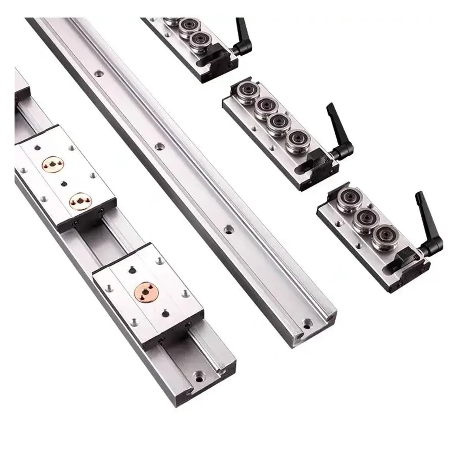 Guide linéaire à double axe intégré, argent, largeur 38mm, glissière à rouleau SGR15N, 1 ensemble, 1 bloc SGB15N et 1 Guide SGR15N, pièce d'imprimante 3D, 1 pièce(SGB15N-5 LOCK,500mm)