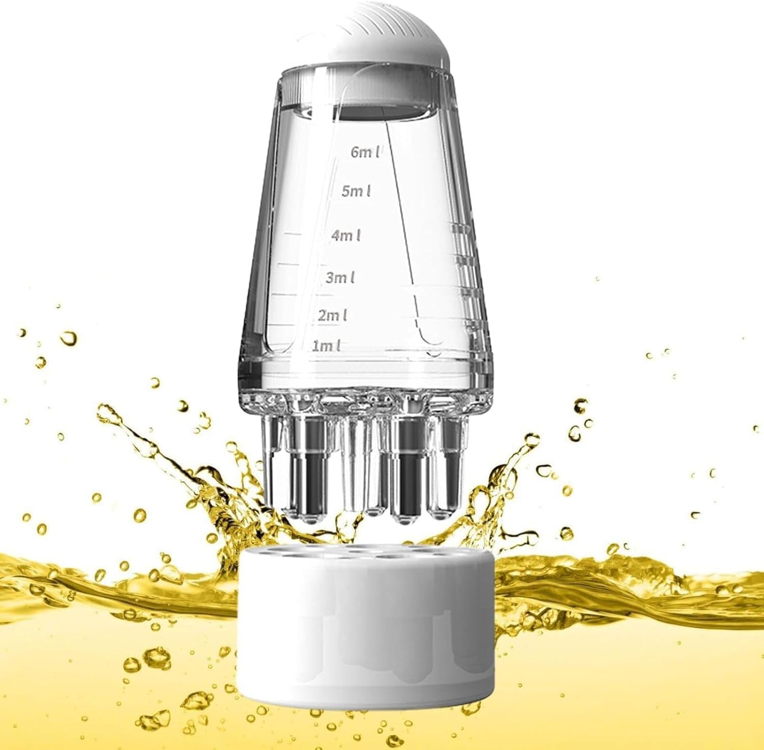 Oil Applicator Comb, Smooth Root Comb Applicator Bottle For Scalp Oil, Anti Hair Loss Lotion Dispenser, Anti-Leak, 6Ml Scale Control, Salon Care, Oily/Greasy Hair, Transparent