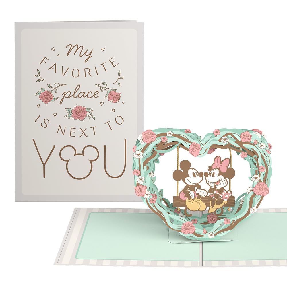 Lovepop Love Disney's Mickey & Minnie Mouse Pop-Up Card for Her and Him - 3D Greeting Cards for Men, Women - My Favorite Place Is Next to You - 5" x 7