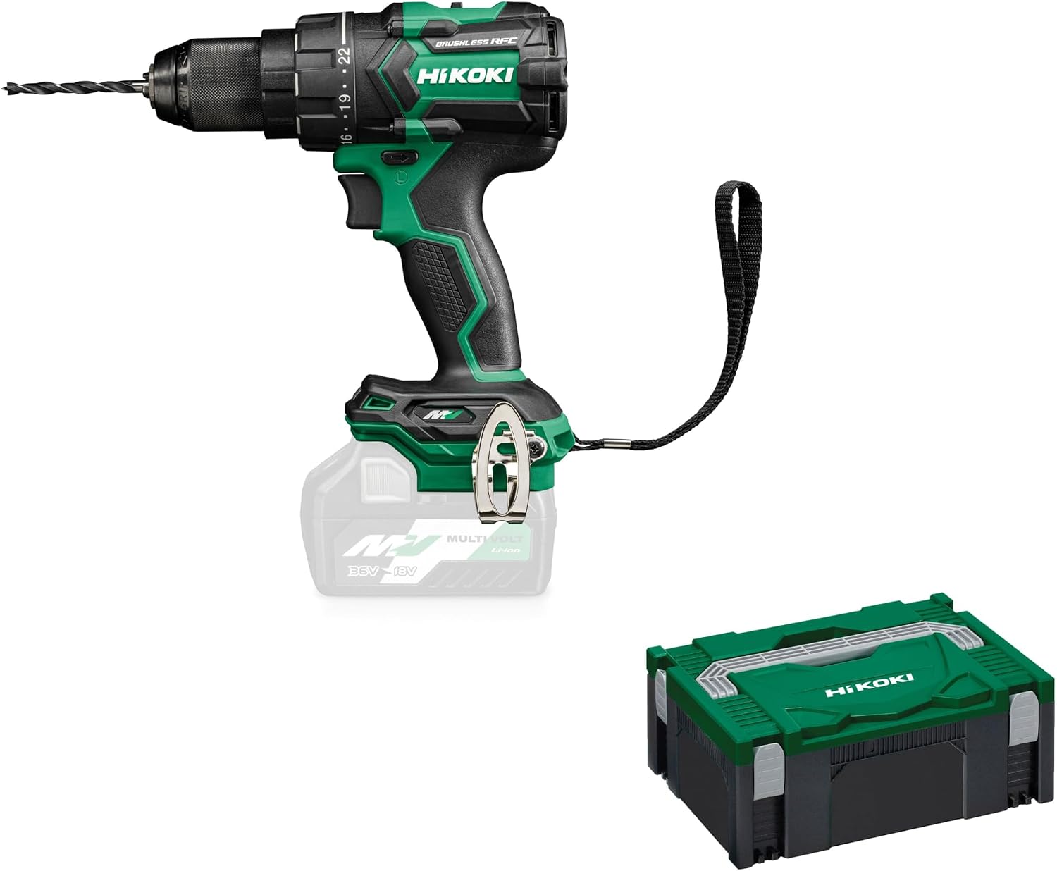HiKOKI DS36DC Cordless Drill, 36 V Drill, 155 Nm, Brushless, RFC