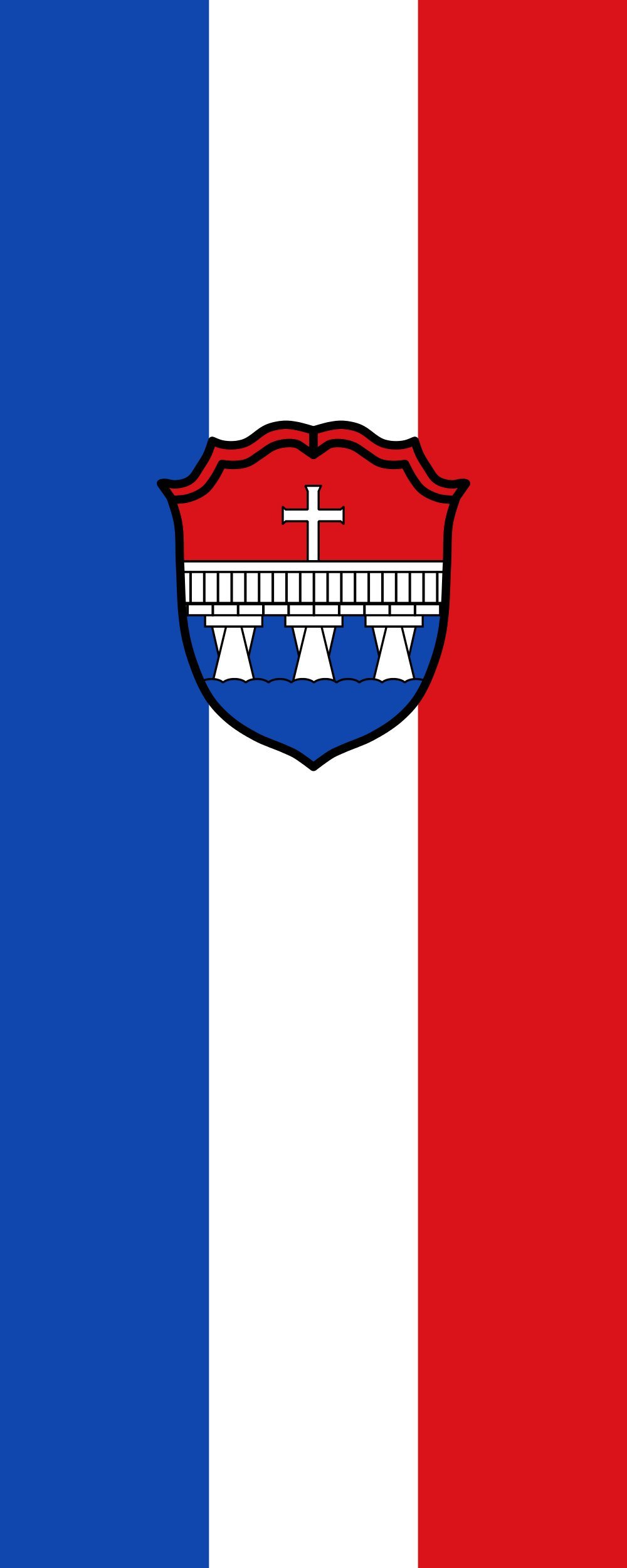 Pavillon vertical drapeau Garching a.d.Alz format portrait pour mât de 300x120cm