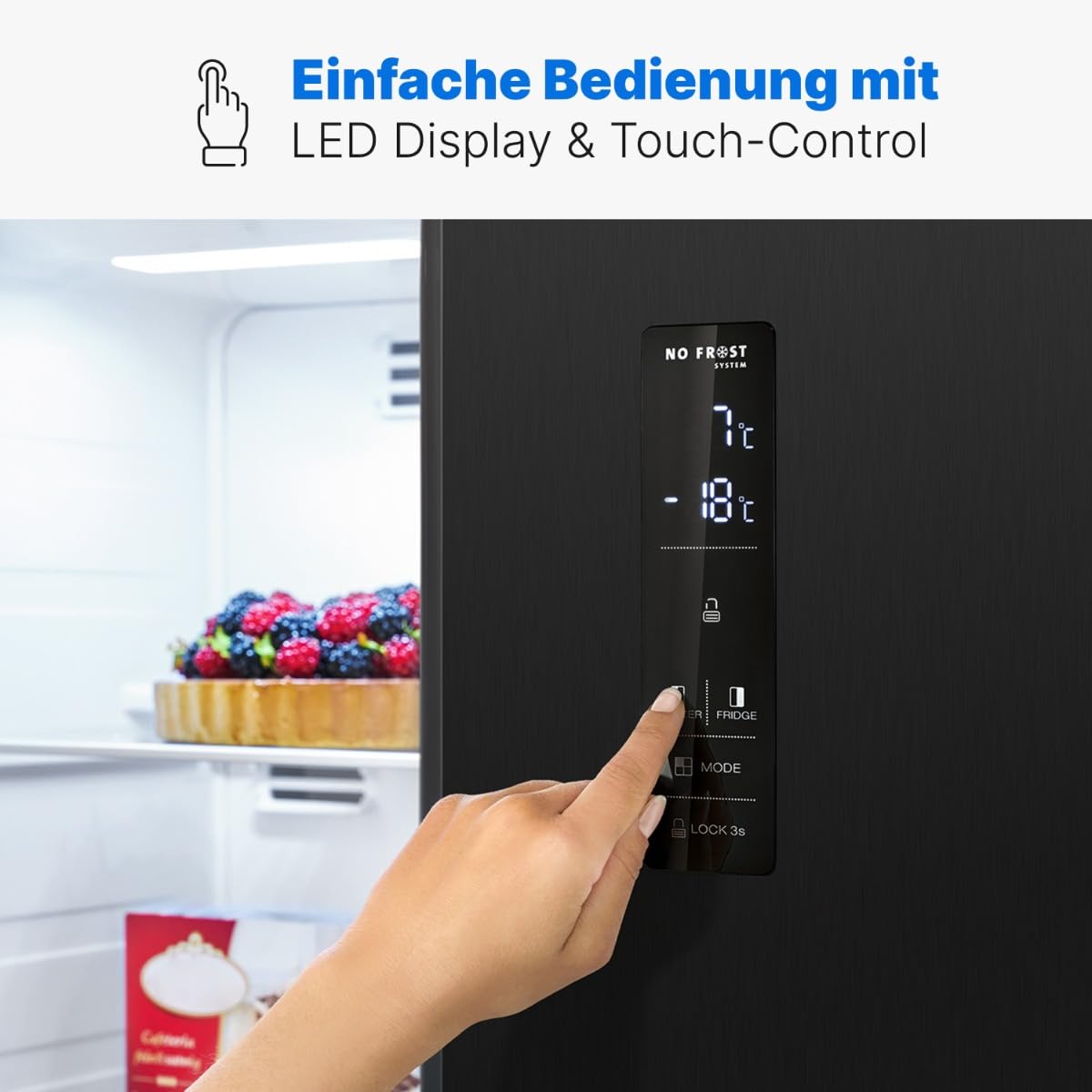 Bomann® SBS 7344 SBS 7344 Side by Side Cooling Freezer Combination No Frost 442 L Capacity Fridge with MultiAirflow Technology Consumption 287 kWh per Year