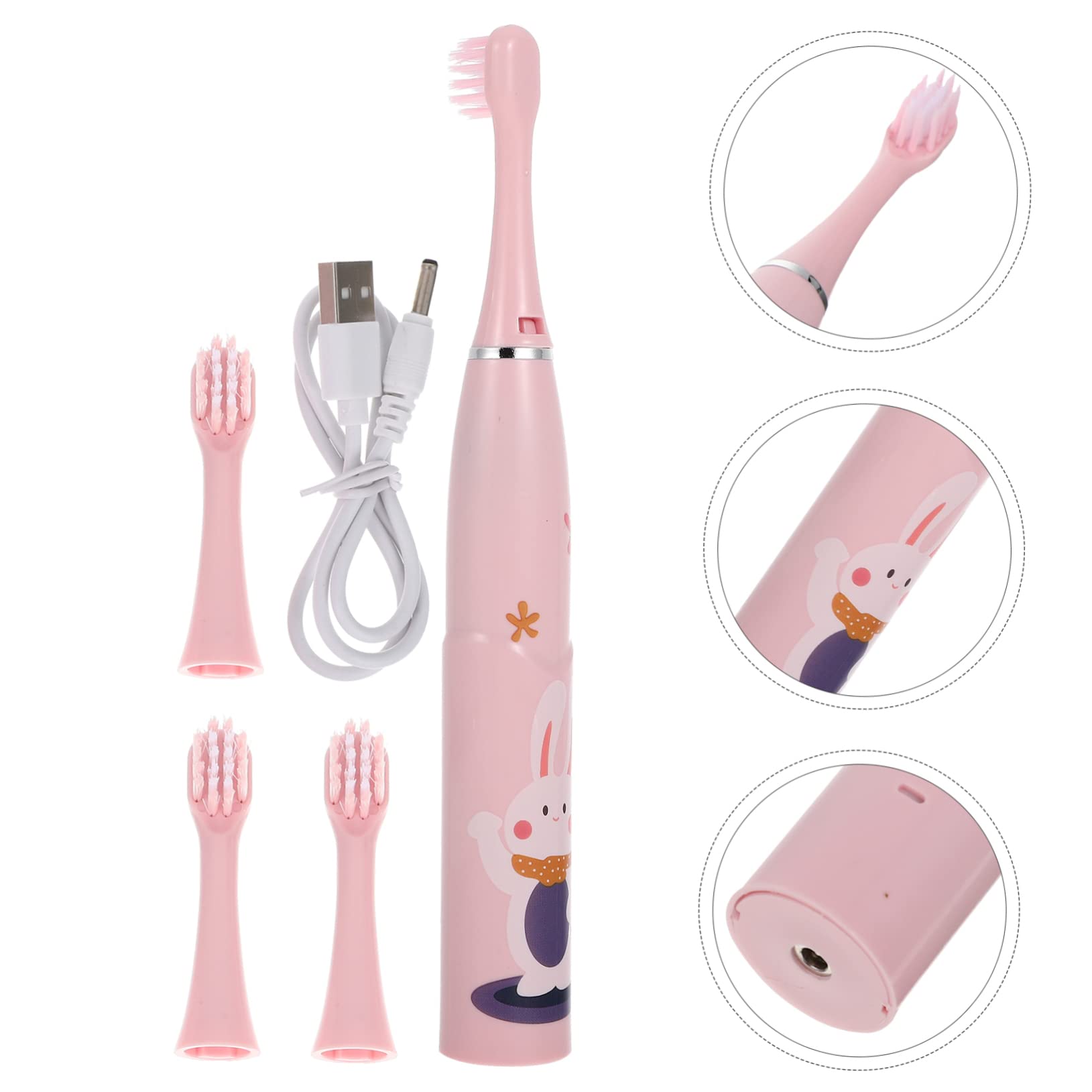 GLEAVI 2sets Spazzolino Per Cartoon Design e Portatile Per Abitudine Orale Per Rosa