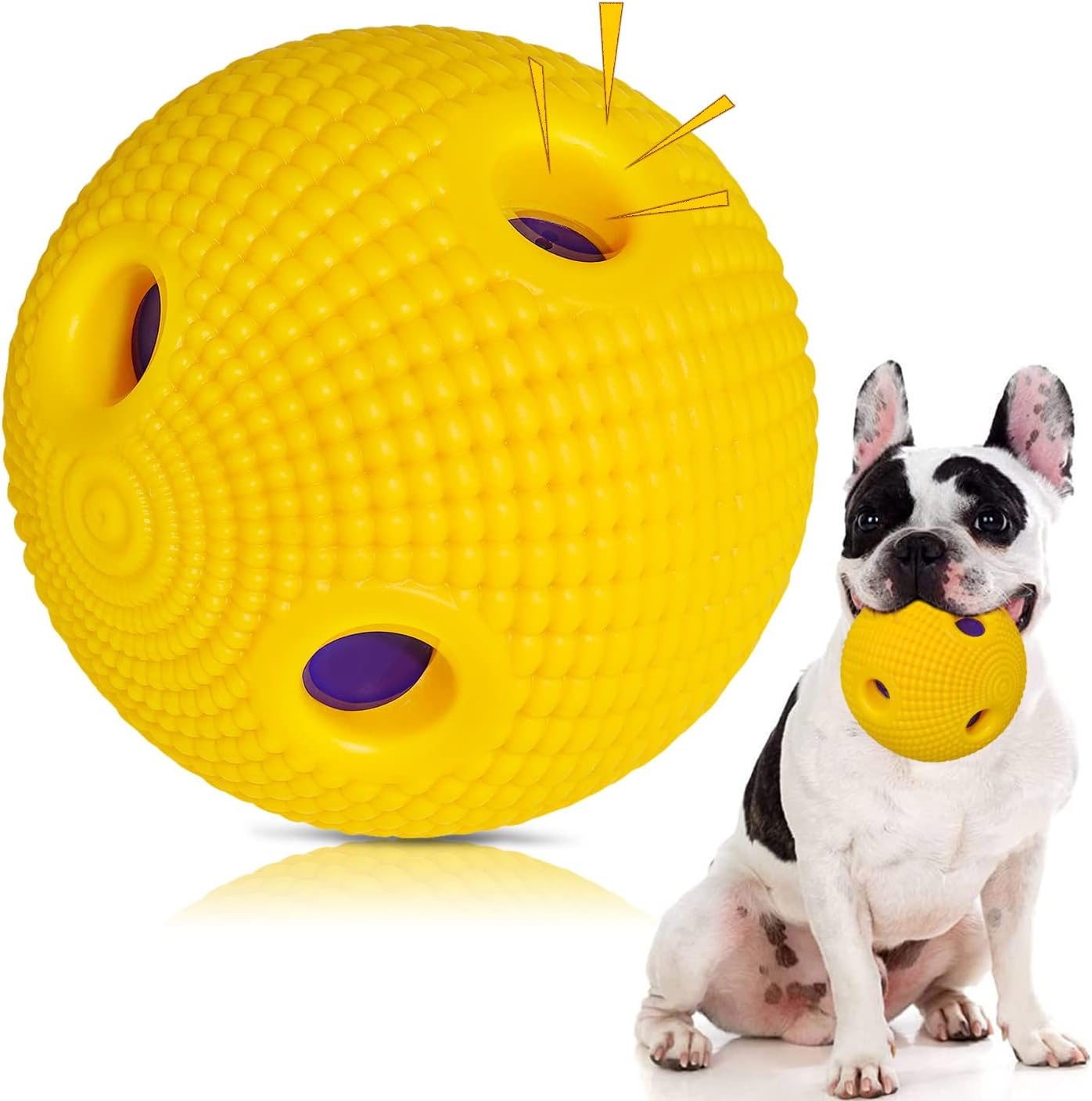 Dikeiuta Interactive Giggle Ball Dog Toys for Medium Large Dogs, Thicken Durable Natural Wobble Wag Dog Toys Fun Giggle Sounds When…