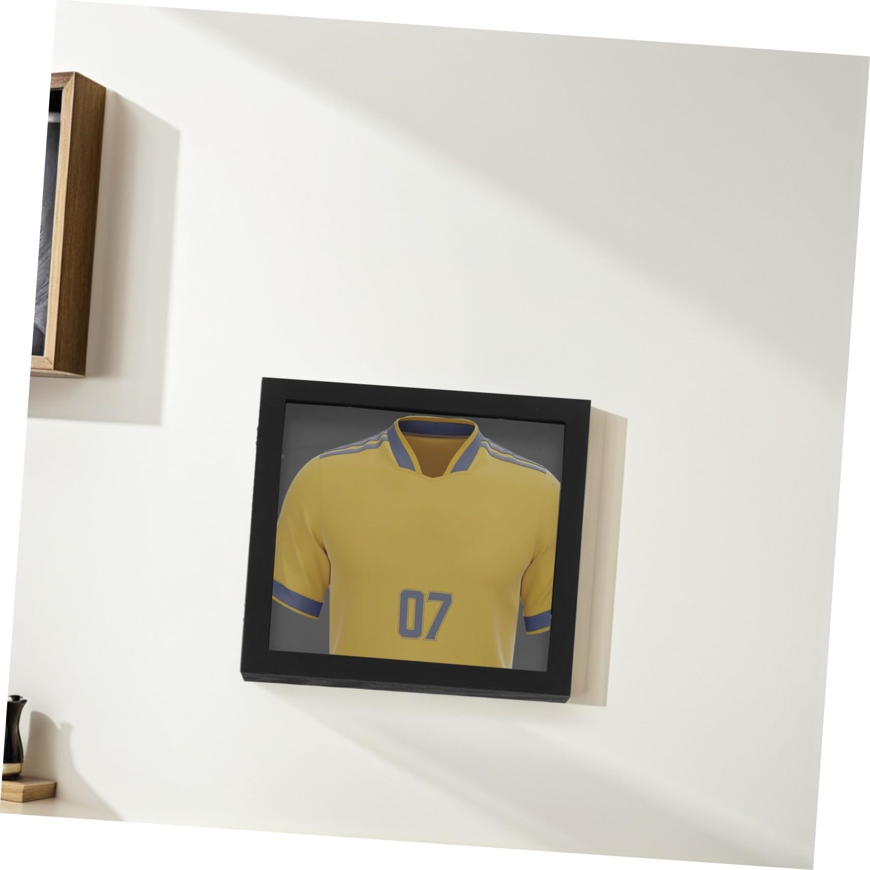 Mipcase Marco de Camiseta de Fútbol de Madera Negro 13x13 Pulgadas