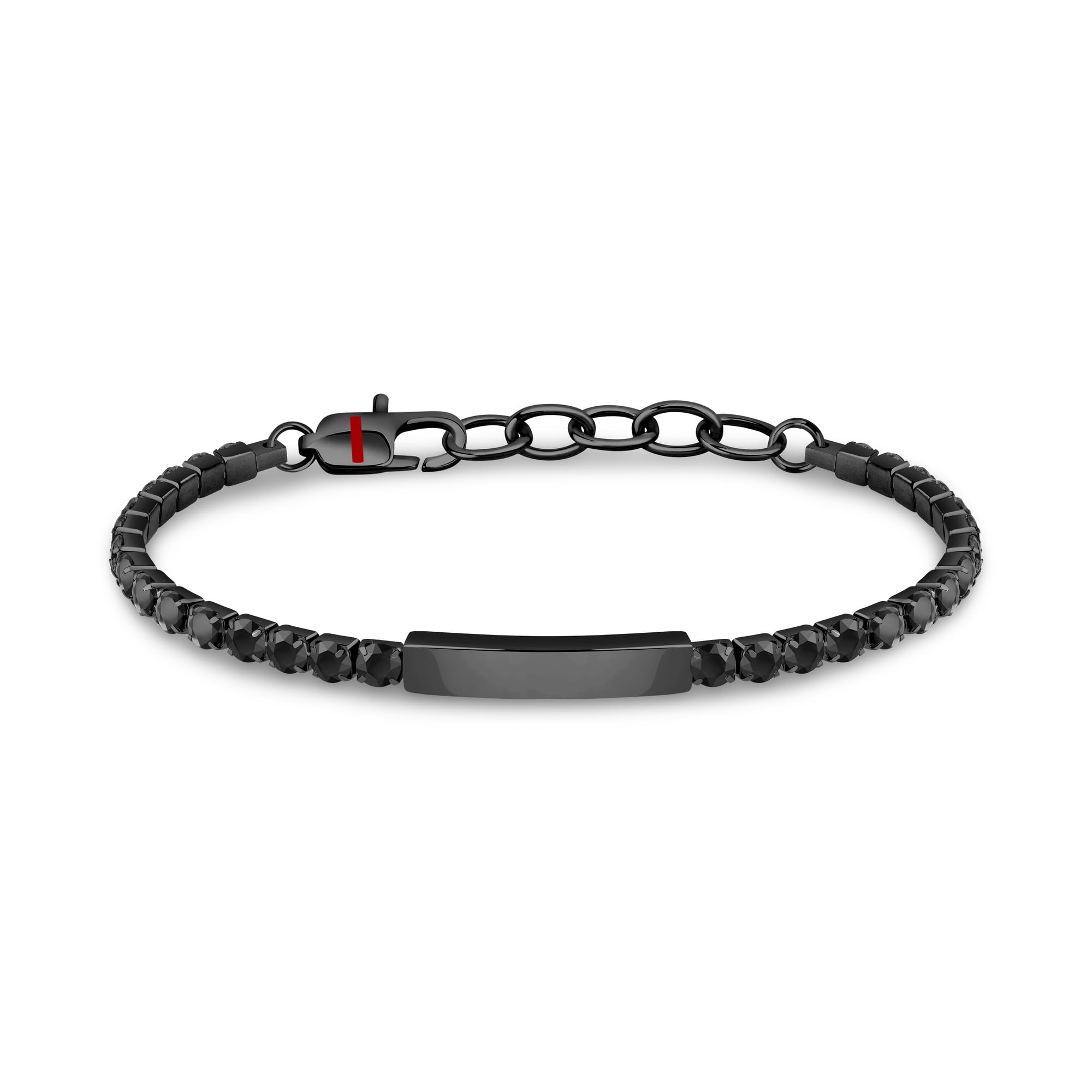 Sector No Limits Tennis bracciale Uomo in Acciaio, zirconi, smalto, ip nero - SANN48