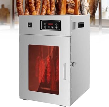 Rotation Rotary Meat Dryer, Commercial Dehydrator, Full Stainless Steel Large Capacity Food Dehydrators for Small Business, Fast Drying Machine, 30-90C Temp Adjustment 15kg