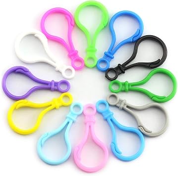 NX Garden 100PCS Plastic Lobster Clasps Trigger Clip Snap Hooks Key Chain Clasp for DIY Toys Keyrings Assorted Colors 25x50mm