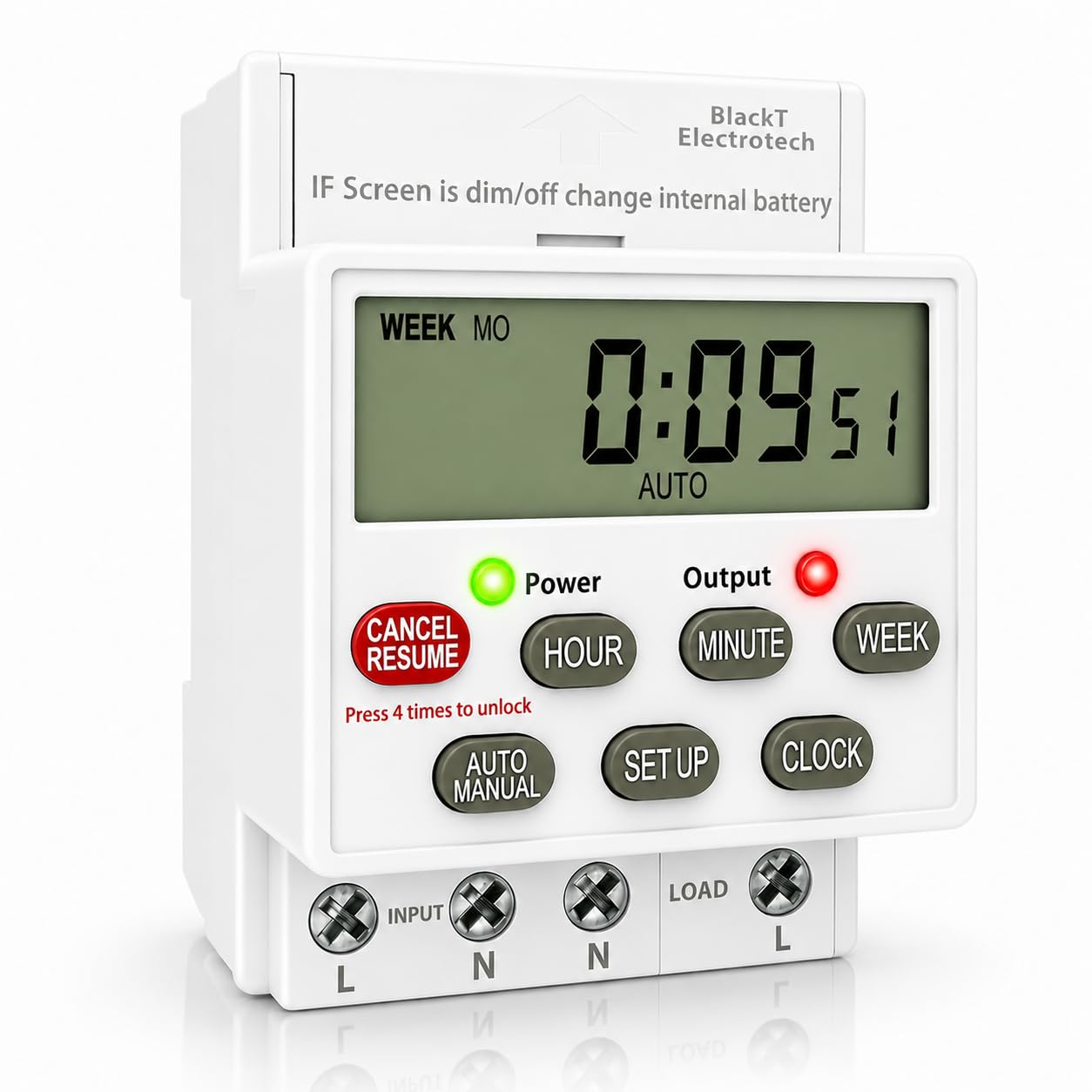 Blackt Electrotech BT41D5 Digital Timer Switch 30A, 230V Digital Timer Switch with 16 Daily Programs, Delay & Cyclic Modes, DIN-Rail/Wall Mouth-image-7