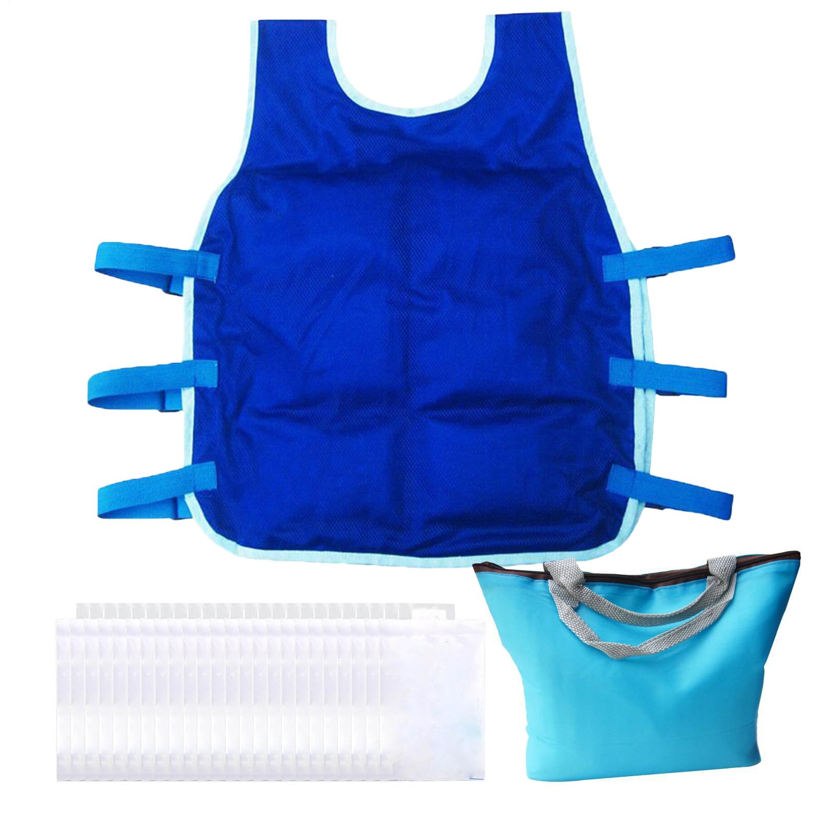 Manteau de glace rafraîchissant - Gilet froid réglable, équipement de décharge de chaleur en plein air | Poches à glace intégrées - Design léger, gilet rafraîchissant respirant avec inserts froids