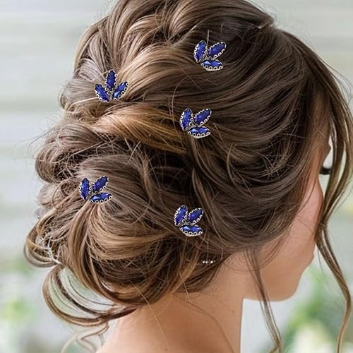 Miniatura 2 de Casdre Crystal Bride - Horquillas para el pelo de boda, accesorios para el cabello de boda, para mujeres y niñas (paquete de 5) (azul B)