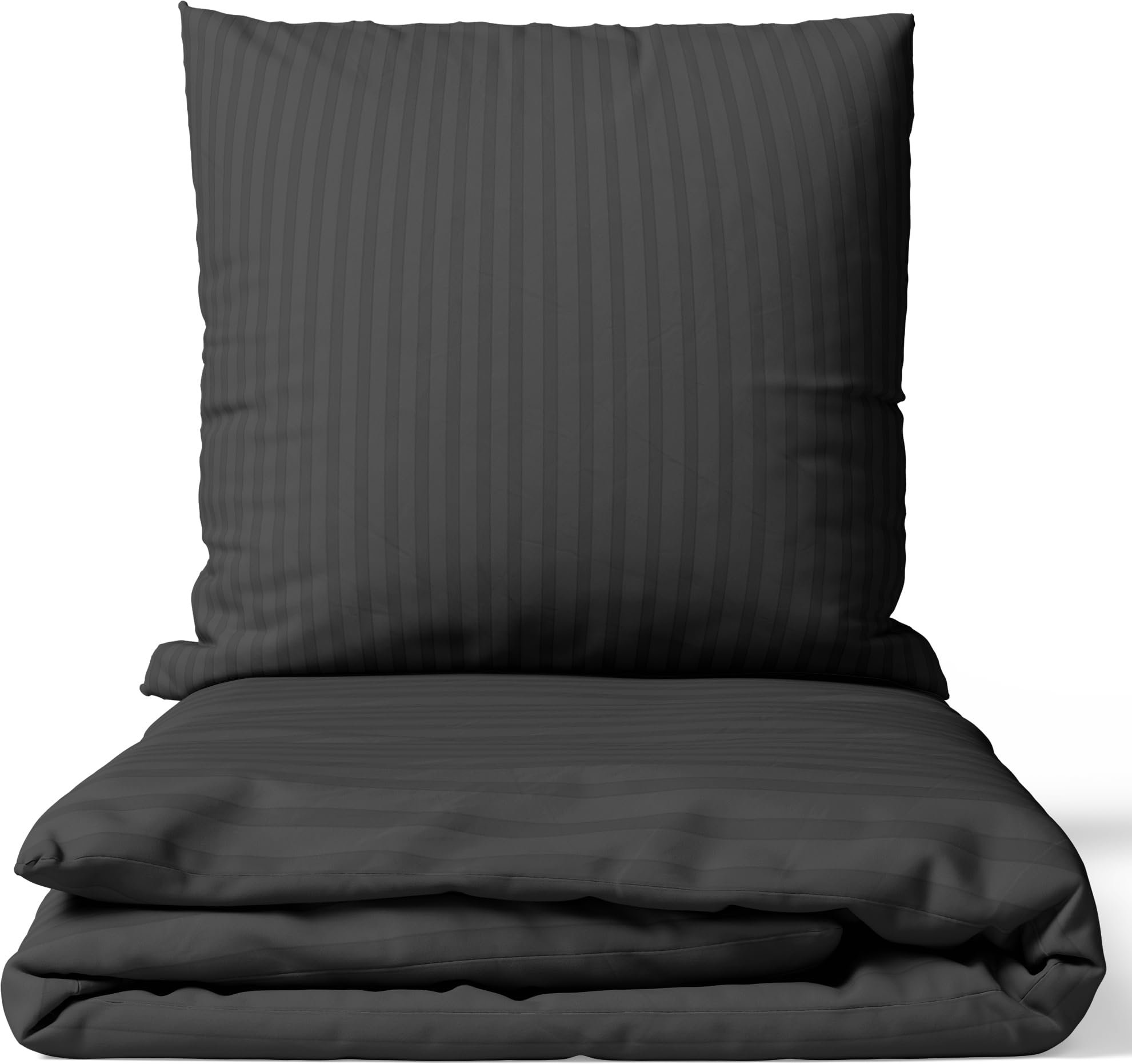 Leonado Vicenti Satin Bettwäsche 135x200 cm Grau | 100% Baumwolle Damast | 4-Jahreszeiten Set mit Kissenbezug 80x80 cm | Premium Qualität | Weich & Hautfreundlich | Mit Reißverschluss
