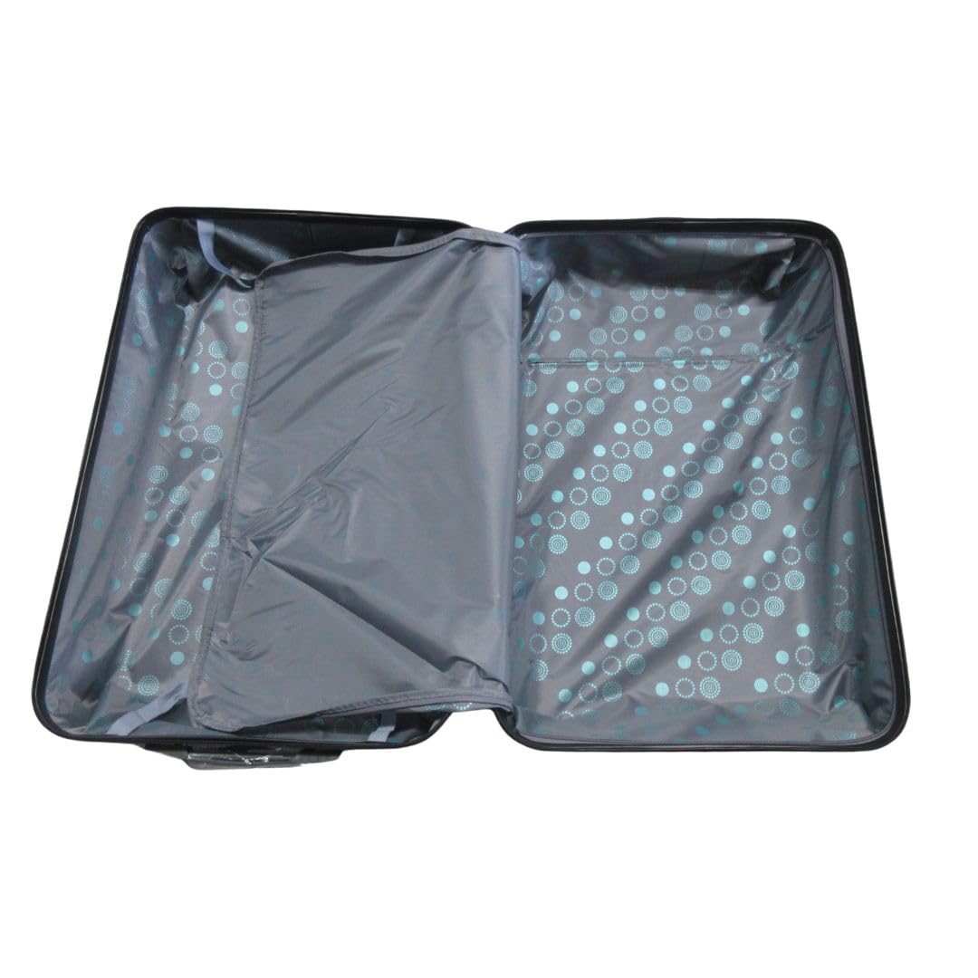 Juego de Maletas de Viaje 3 Piezas ABS | Cabina 20” (57x37x21 cm), 24” (67x44x26 cm) y 28” (77x50x30 cm) | Rígidas con 4 Ruedas 360°, Cerradura de Combinación y Diseño Reforzado (NEGRO)