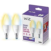 WiZ Lampadina Candela Smart LED WiFi, Luce Bianca da Calda a Fredda