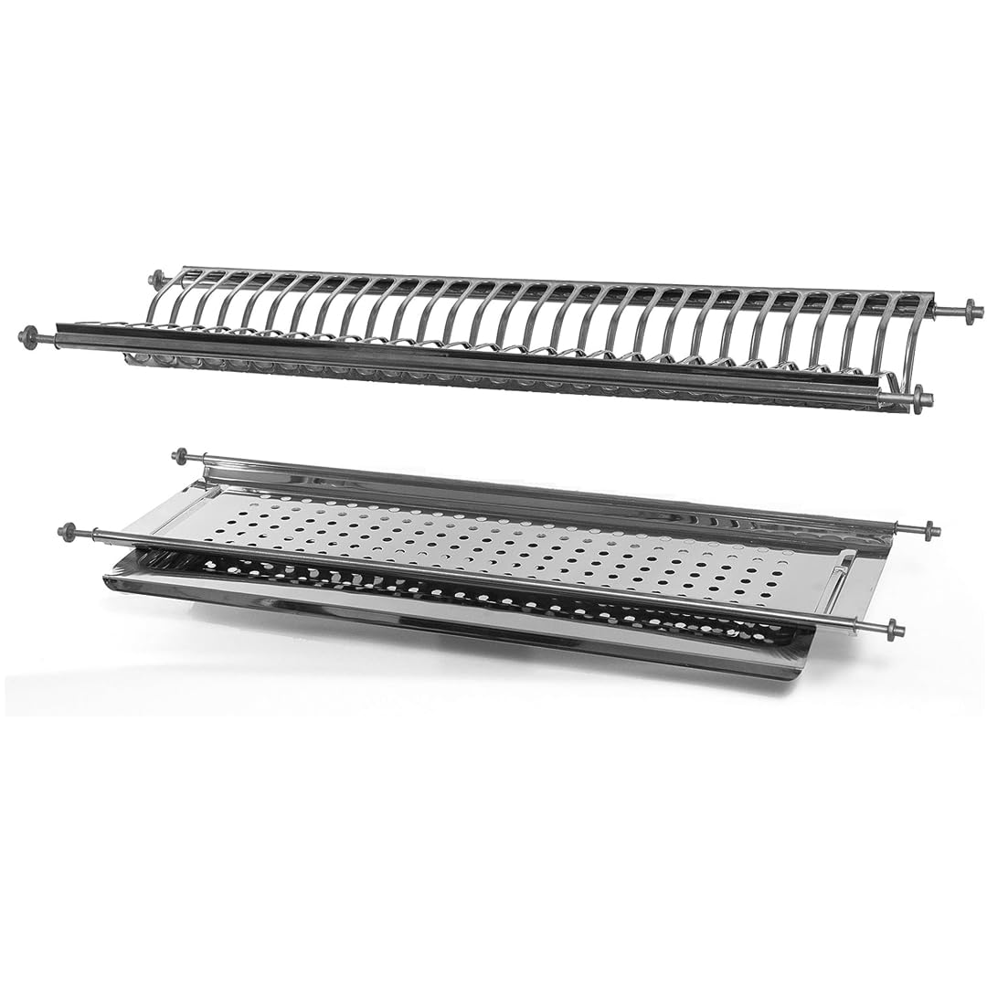 SERVICEIT Scolapiatti inox con molla da 86cm