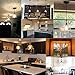LANROS Industrial Mini Pendant Lighting with Handblown Clear Seeded Glass Shade, Adjustable Cord Farmhouse Lamp Ceiling Pendant Light Fixture for Kitchen Island Restaurant Kitchen Sink, Black, 1 Pack