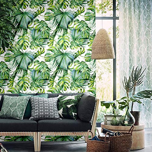 Blooming Wall Peel And Stick Removable Palm Leaf Self-Adhesive Prepasted Wallpaper Wall Mural (025) #TOP2