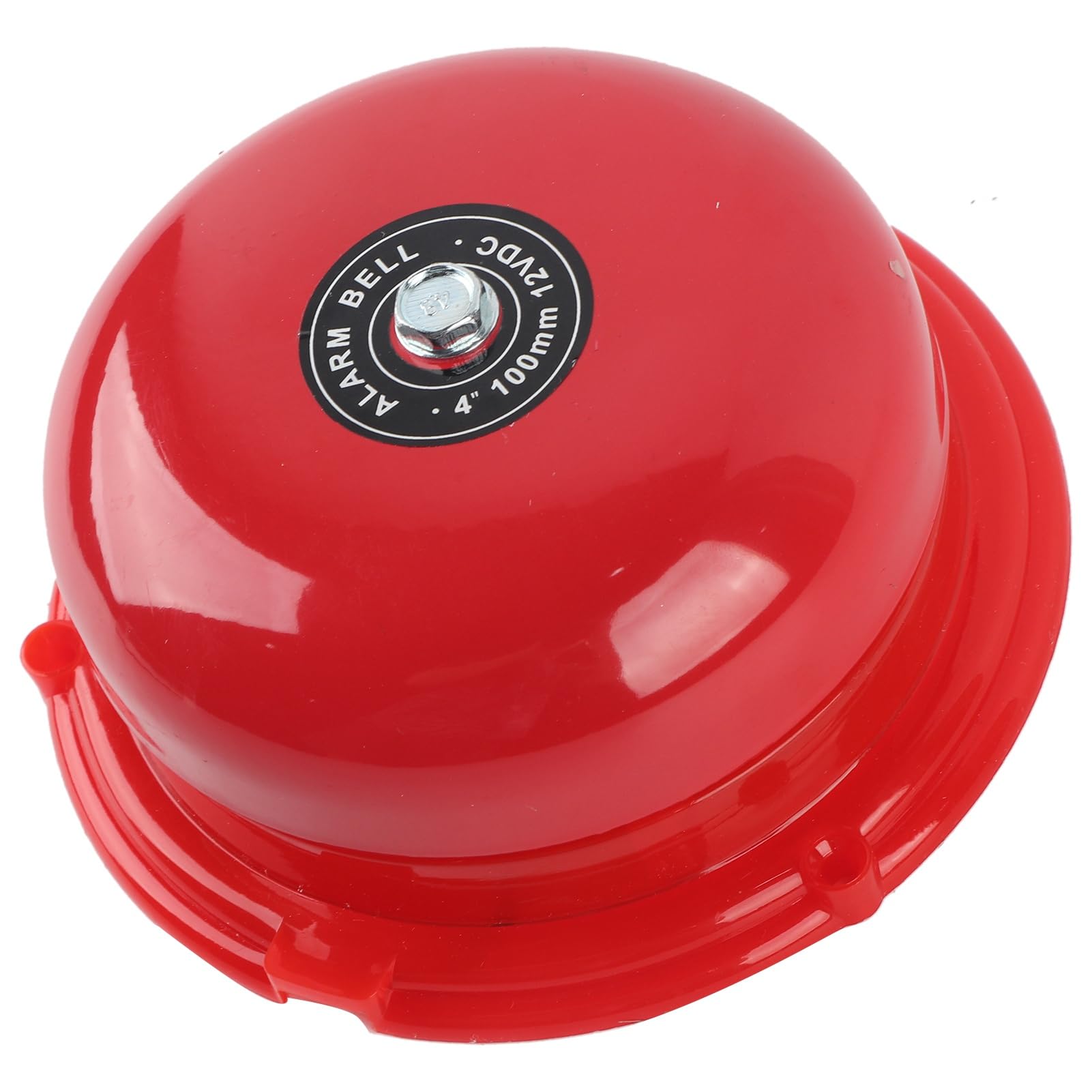 Fire Alarm Bell, Red Loud Output Electric Bell Dependable Performance Internal Strike Bells for Home, Commercial Building, or Factory (12V)