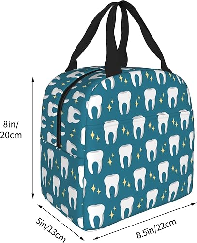 Miniatura 3 de AKEOPIST Lonchera para dentistas, higienista dental, bolsa de almuerzo linda, bolsa de almuerzo aislada, para mujeres, hombres, trabajo, campamento,