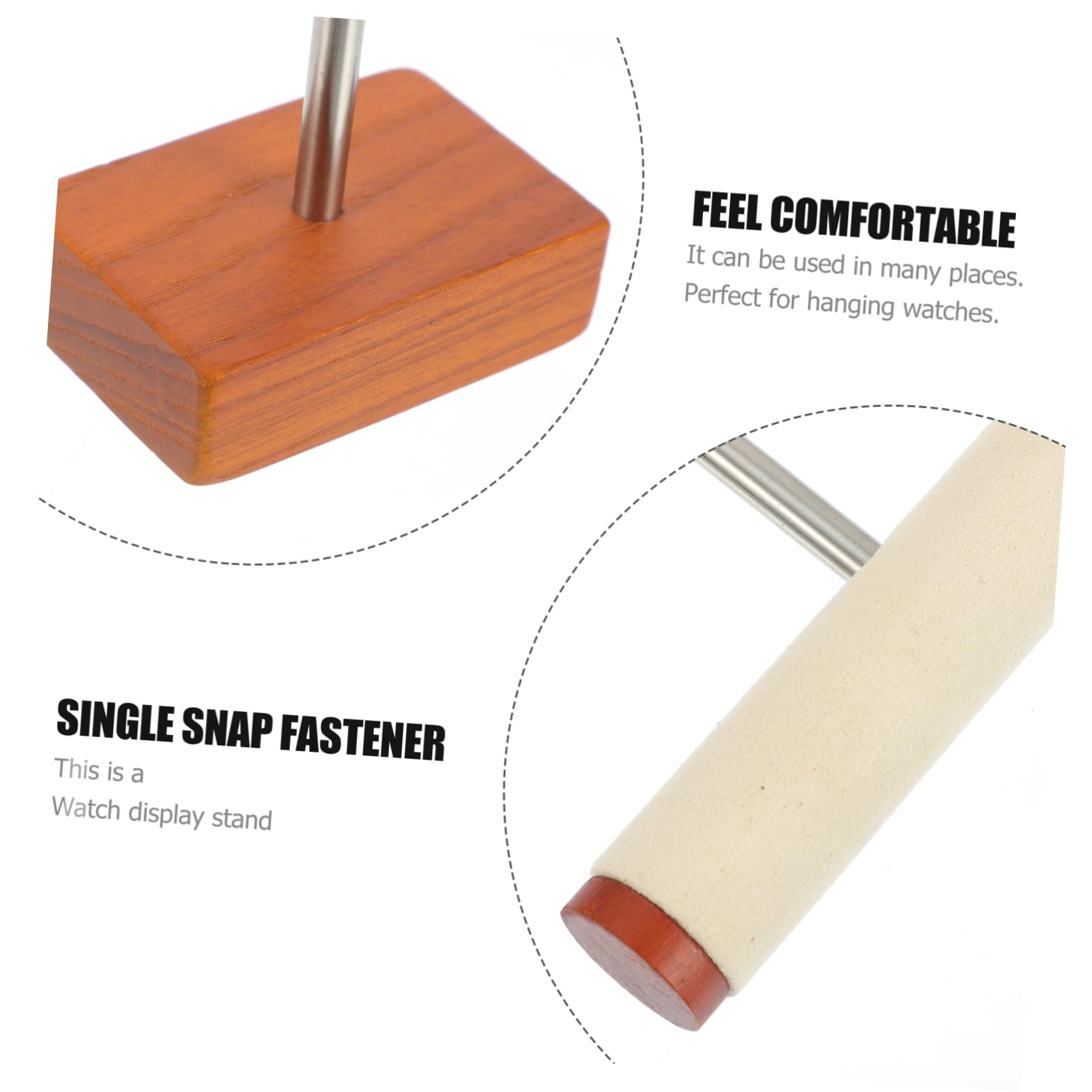 BESPORTBLE Retro Jewelry Watch Display Rack Wooden Stand Metal Holder Store Decor Easy Organization