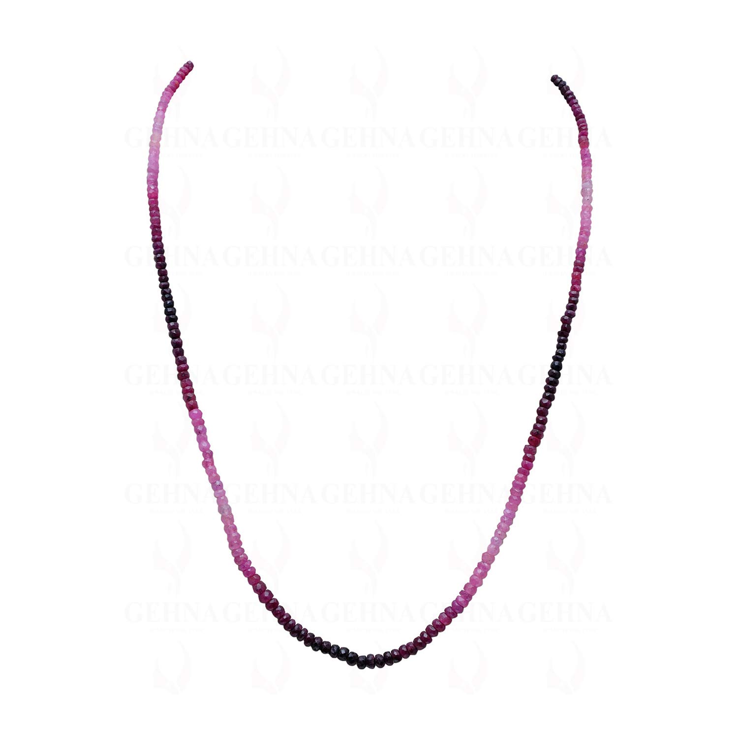 gehna Ruby Shaded Gemstone Faceted Bead Necklace-picture-13