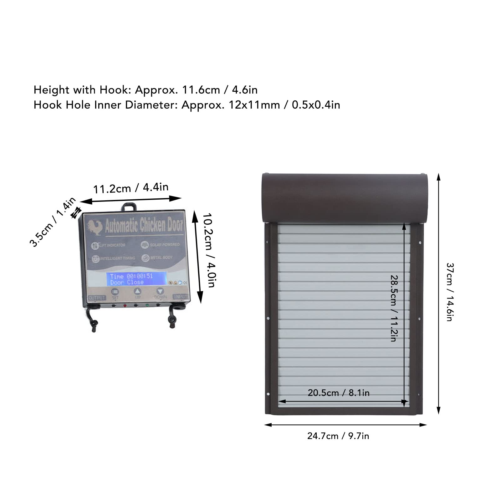 Porta Automatica Pollaio - Con Timer E Telecomando, Alimentazione Batteria/Rete - Foto 9