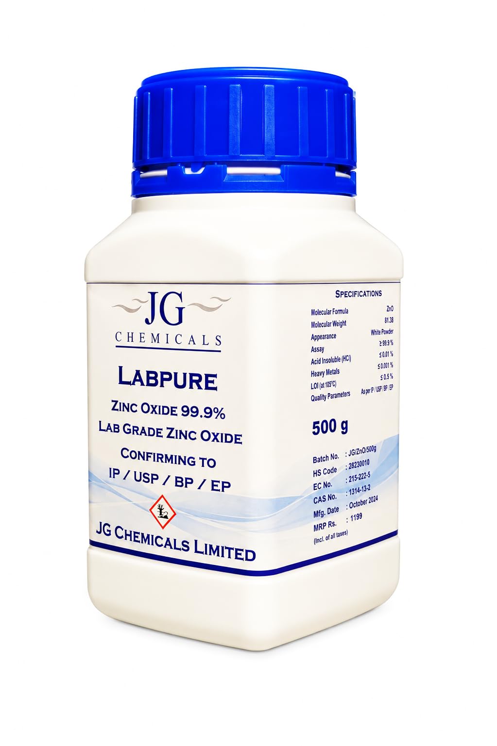 Labpure Zinc Oxide, 99.9% Purity, Lab Grade, White Powder, 500 g, IP/USP/BP/EP Grade-picture-37