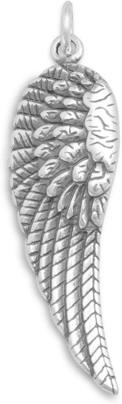 Dakota West Angel Wing Left 3D 925 Solid Sterling Silver Bracelet Charm Pendant Jewelry Making Supply Crafting
