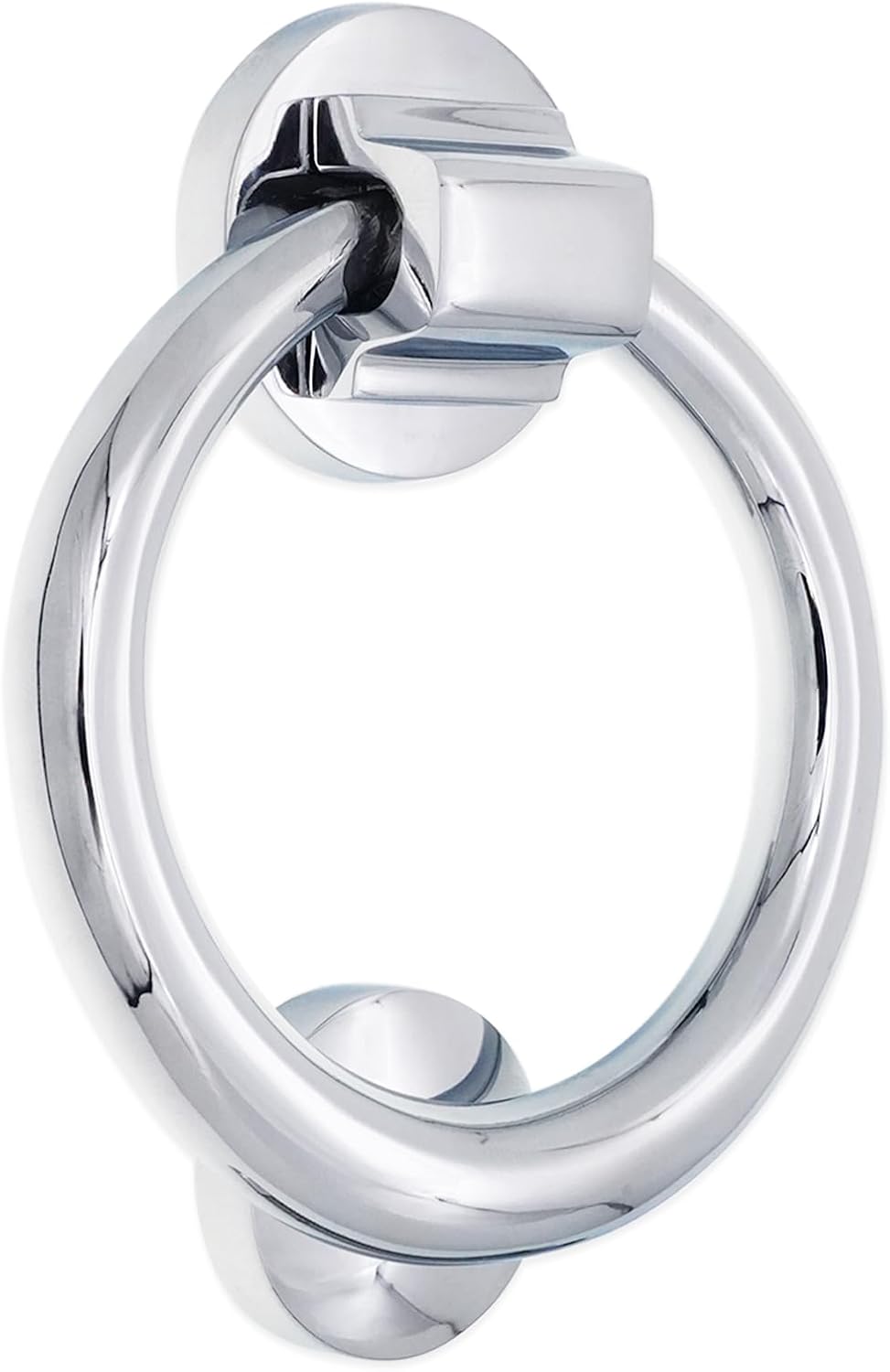 Infinity Decor Polished Chrome Classic Door Knocker Ring - 12.7cm Brass Door Furniture Knocker