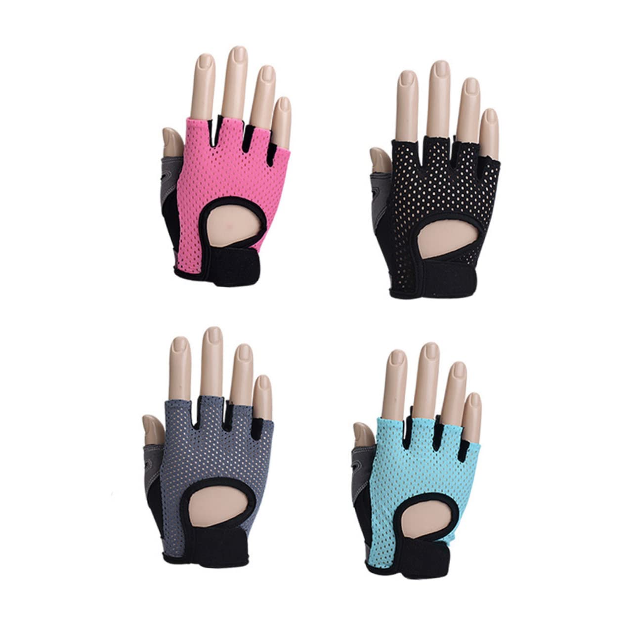 Yardwe 2 Pezzi Equitazione Sedile Passeggero Pad Guanti Bodybuilding Guanti Bici Allenamento Mezze Dita Trapunta Stencil Imbottiti Di Palma Da Allenamento Per