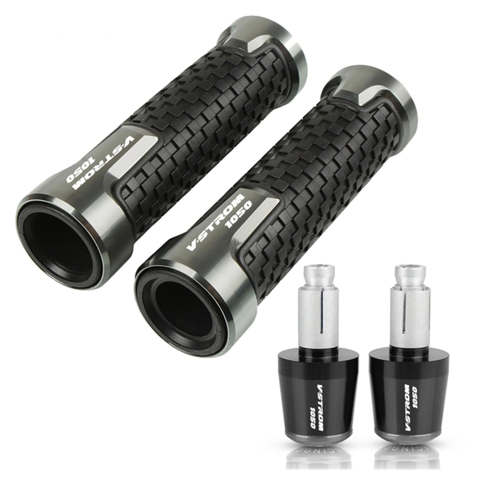 PUCIO para Suzuki VSTROM1050 V-Strom VStrom 1050 22MM Manillar Empuñaduras De Goma Manillar Tapa De Extremo De Barra (Color : Grey Sets, Size : Normalcy)