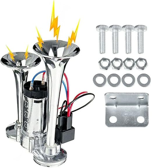 Air Horns Kit with Compressor 12V Car Horns Loud Truck Horn