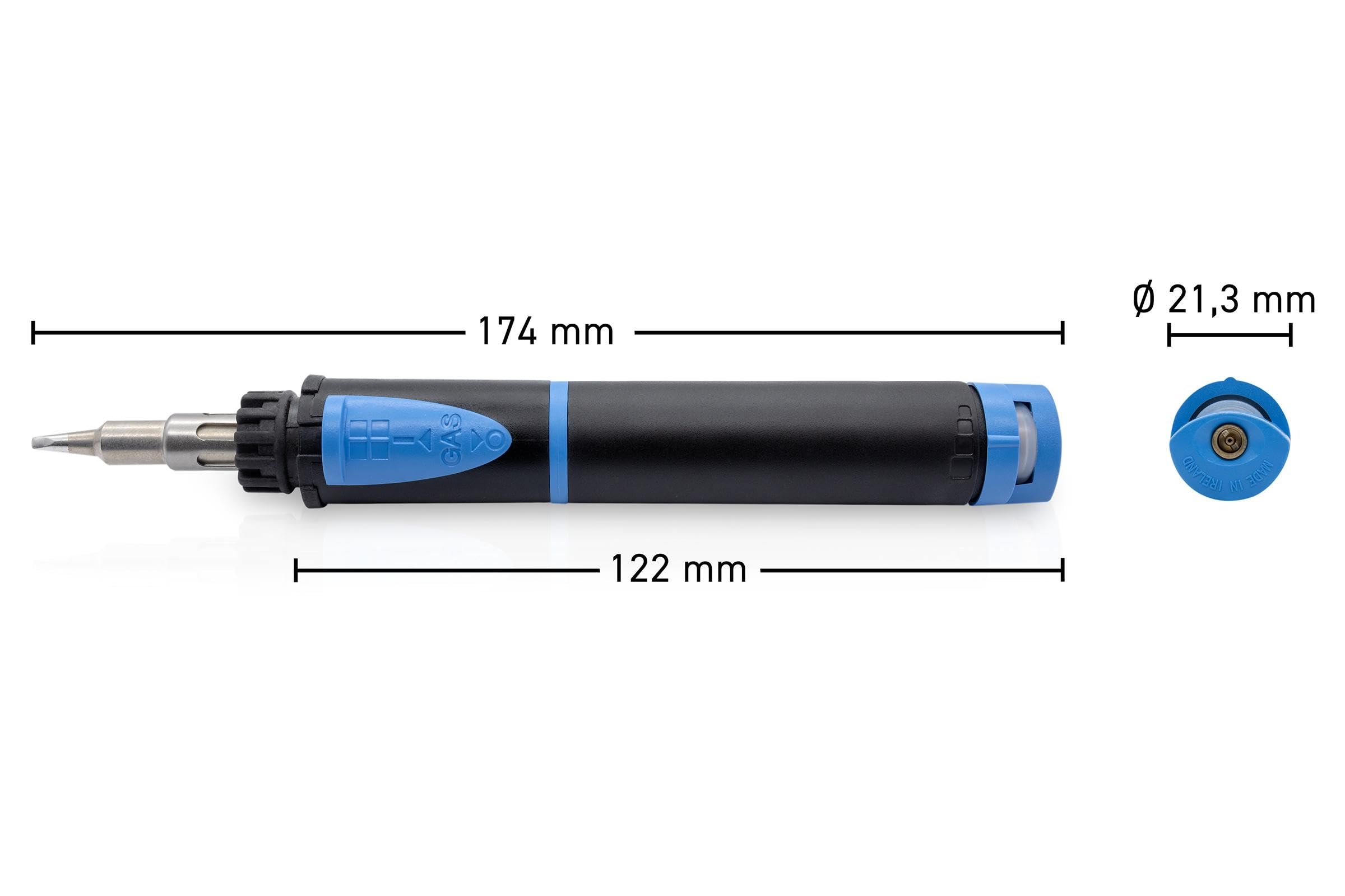 ERSA Independent 0G070KN - Saldatore a gas, 75 W, temperatura di picco fino a 580 °C, con punta di saldatura a scalpello da 2,4 mm, potenza mobile per saldatore - ovunque tu voglia, senza corrente