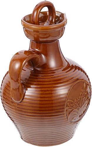 UPKOCH Jarra de arcilla con mango de cerámica, frasco de cadera, jarra de vino de cerámica, hervidor de agua para restaurante, olla para el hogar,