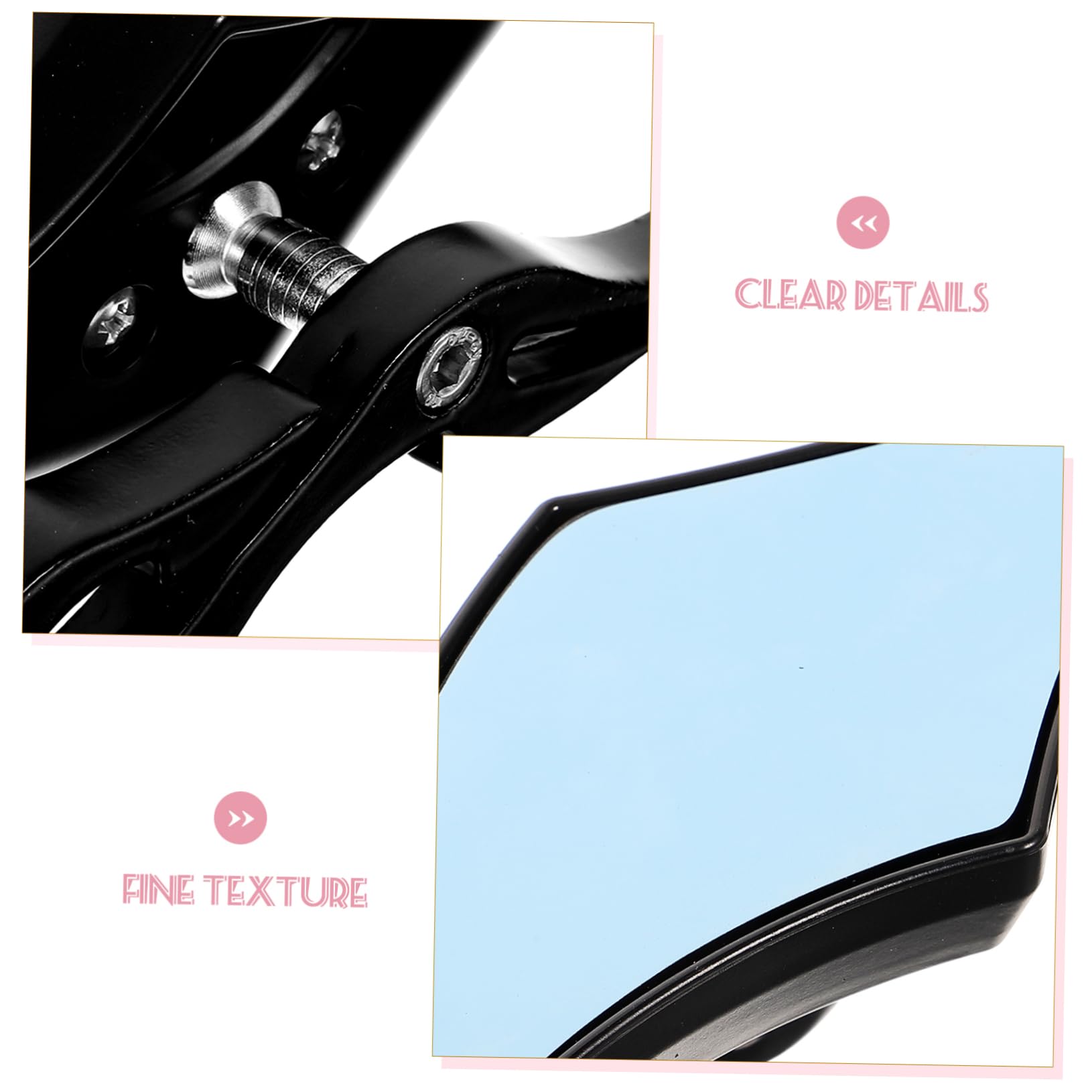 2 Pezzi Specchietti Retrovisori per Veicoli a Due Ruote e Bici, da Manubrio, Nero, Abs e Vetro, Installazione Facile, Compatibili Ampio Uso