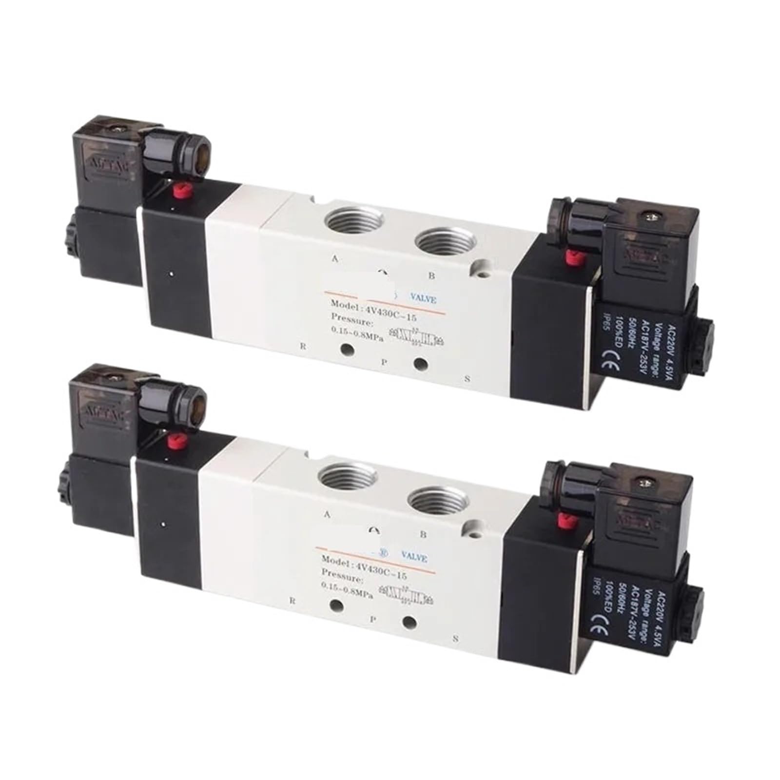 Electrovanne pneumatique 4V430E-15 AC24V 5/3 voies pour contrôle d'air