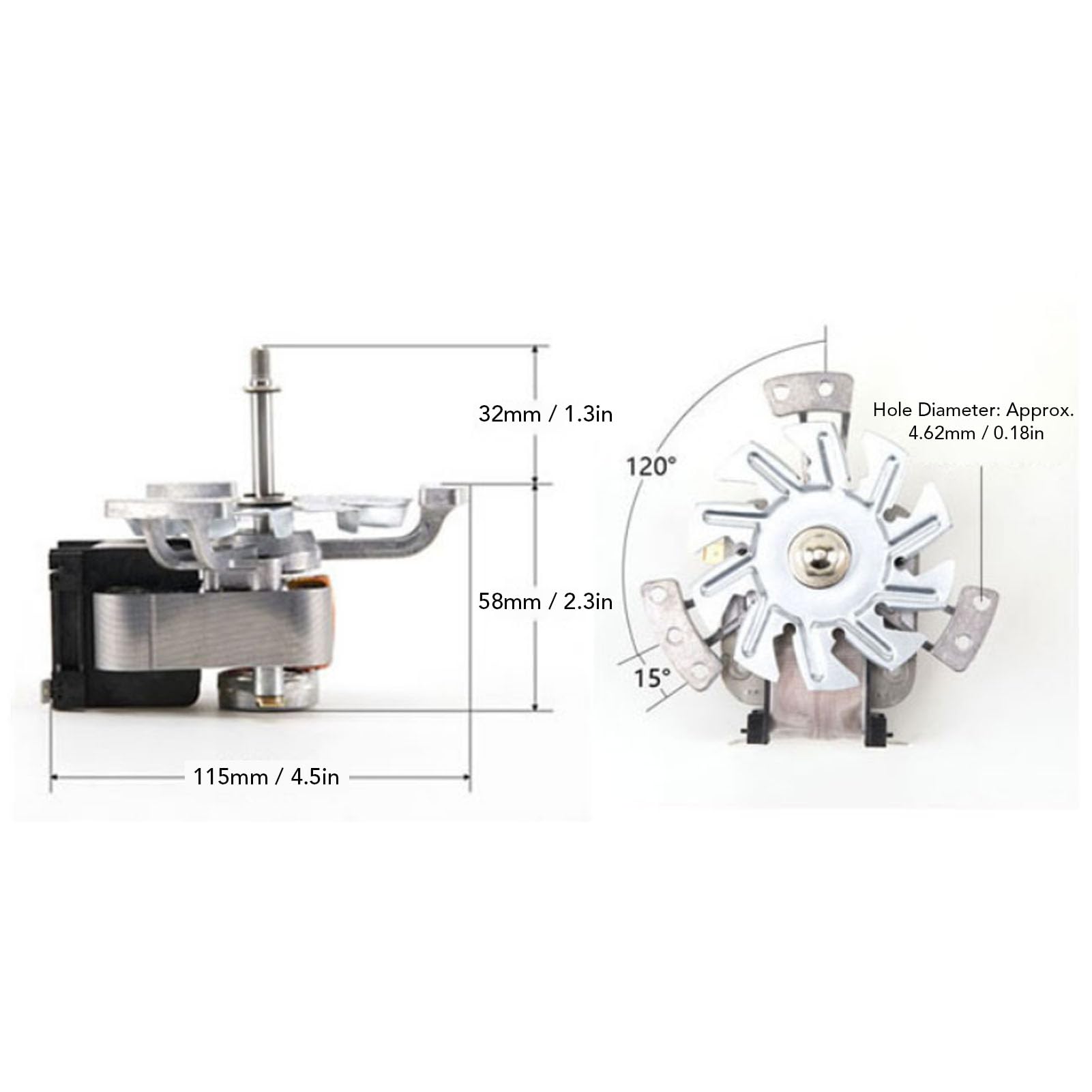 Motor de Ventilador de Horno de Secado, Motor de Ventilador de Convección de Aluminio de 6 Aspas para Aplicaciones Industriales de Temperatura Constante