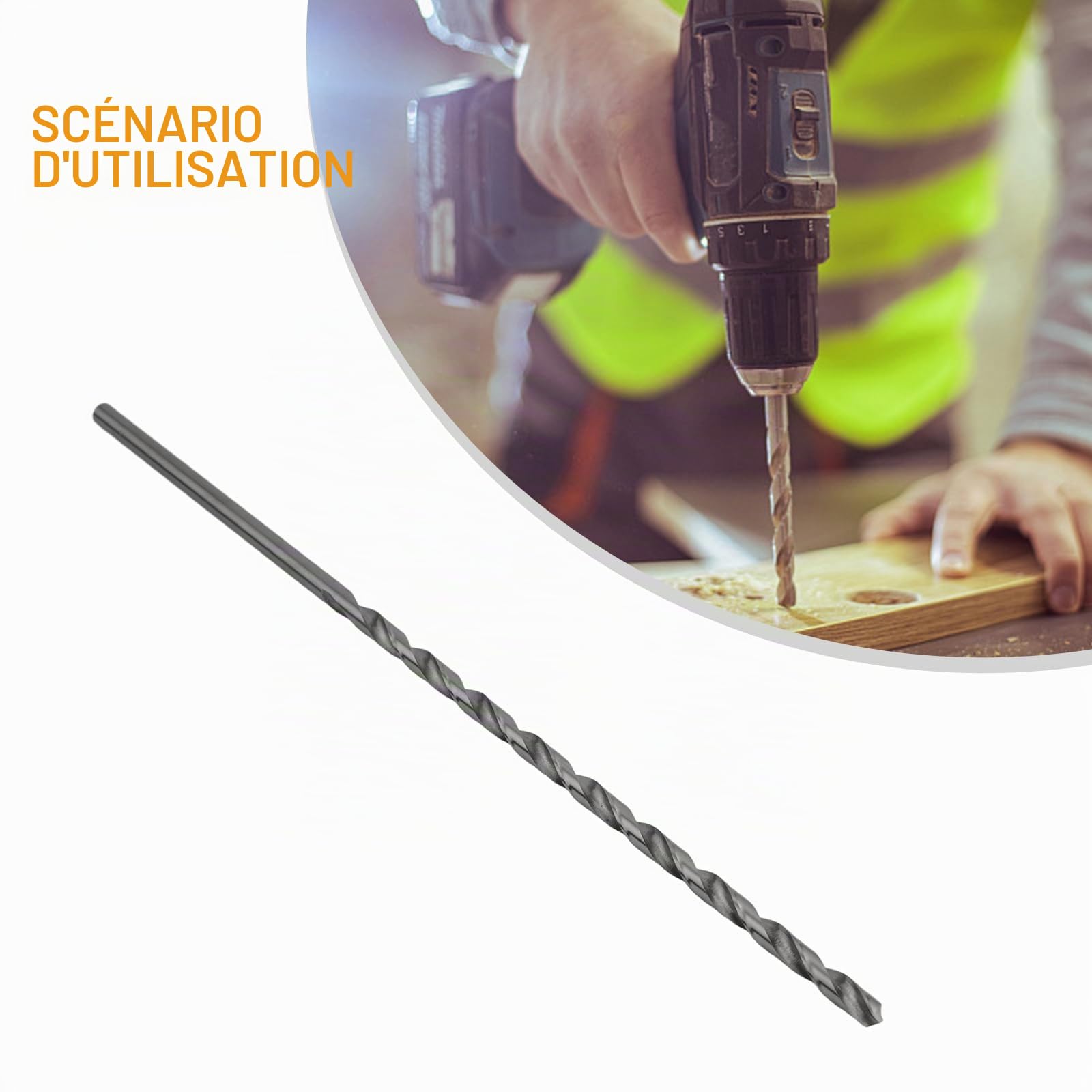 Forets HSS extra longs de 300 mm, Broca para acier rapide, parfaits pour percer dans le métal, le bois ou le PVC, Tiges rondes, adaptées aux perceuses et aux outils manuels (12 mm)