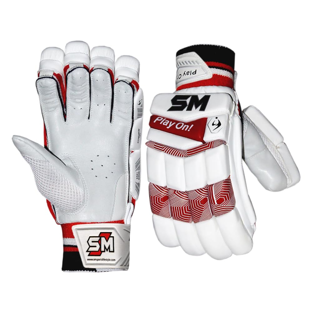 SM Cricket Batting Gloves - Players Pride | White | Test Level Protection | 1 Pair (Mens Right Hand) (B08T6B36RF) Amazon Price History, Amazon Price Tracker