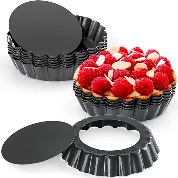 Cyimi 12 PCS 4 Inch Mini Tart Pan, Nonstick Mini Tart Tins