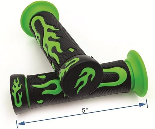 Miniatura 3 de -7/8" 0.866 in Flame Gel Manillar Grips VERDE Compatible con Kawasaki Suzuki ATV KTV Scooter [B01MYO5DBN]
