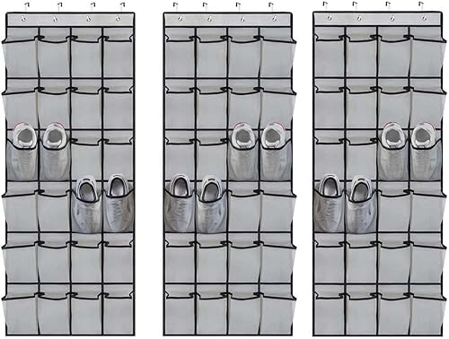 Miniatura 4 de Zapatero para colgar sobre la puerta, con bolsillos transparentes, organizador de zapatos para colgar zapatos, resistente para colgar en el armario,