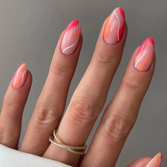 Hot Pink French Tip Summer Nails | Press-on Manicure