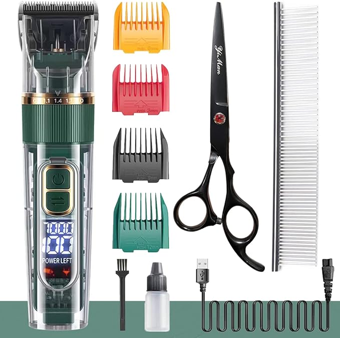 Dog Hair Clippers,Dog Grooming Clippers Kit with Led