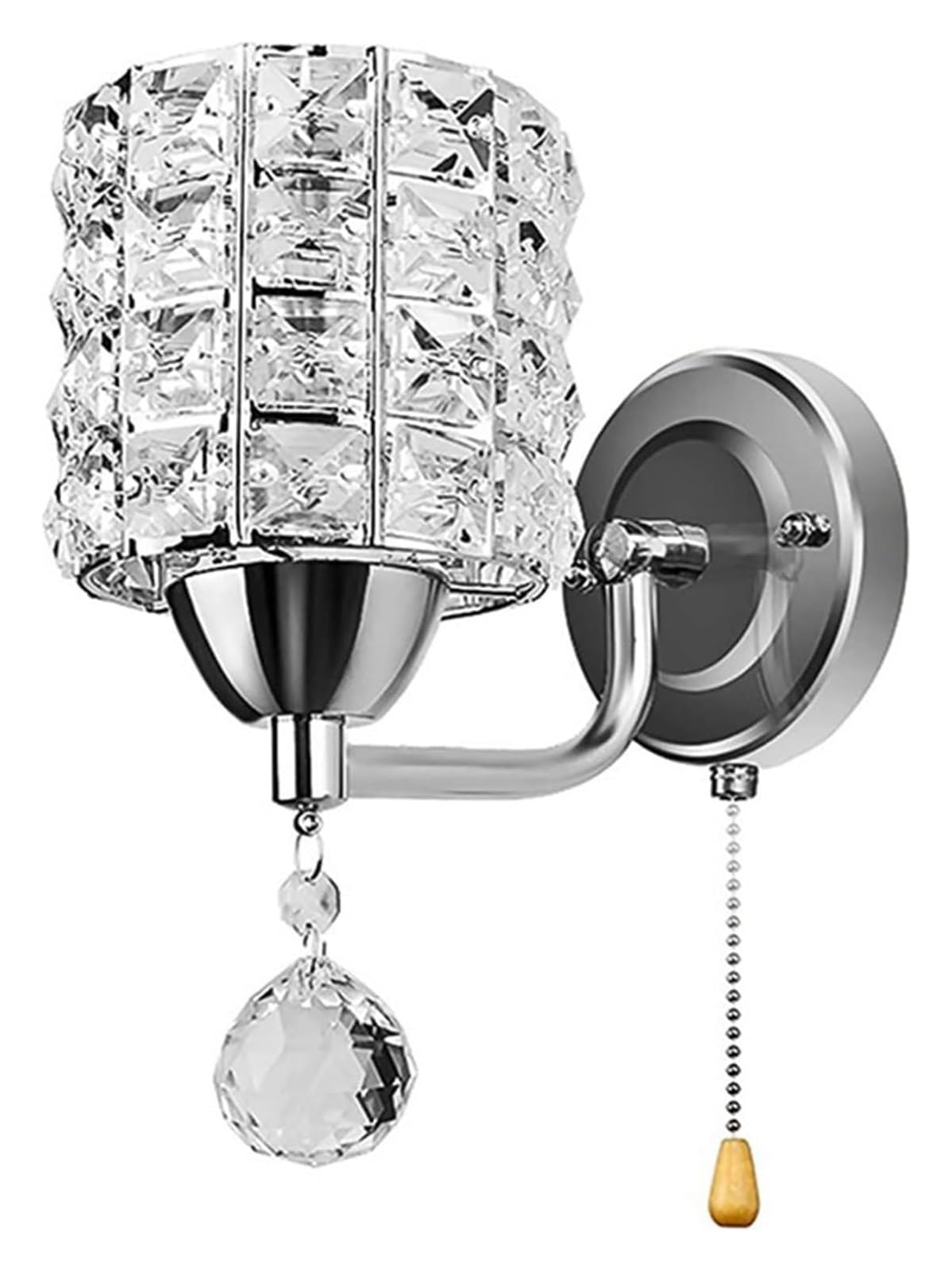 ZTCHSENZT Wall Lamps Indoor and Outdoor Wall Lights Wall Lamp, Crystal Wall Lamp, Art Bedside Lamp Mirror Front Lamp,Chandelier Lamps,Silver