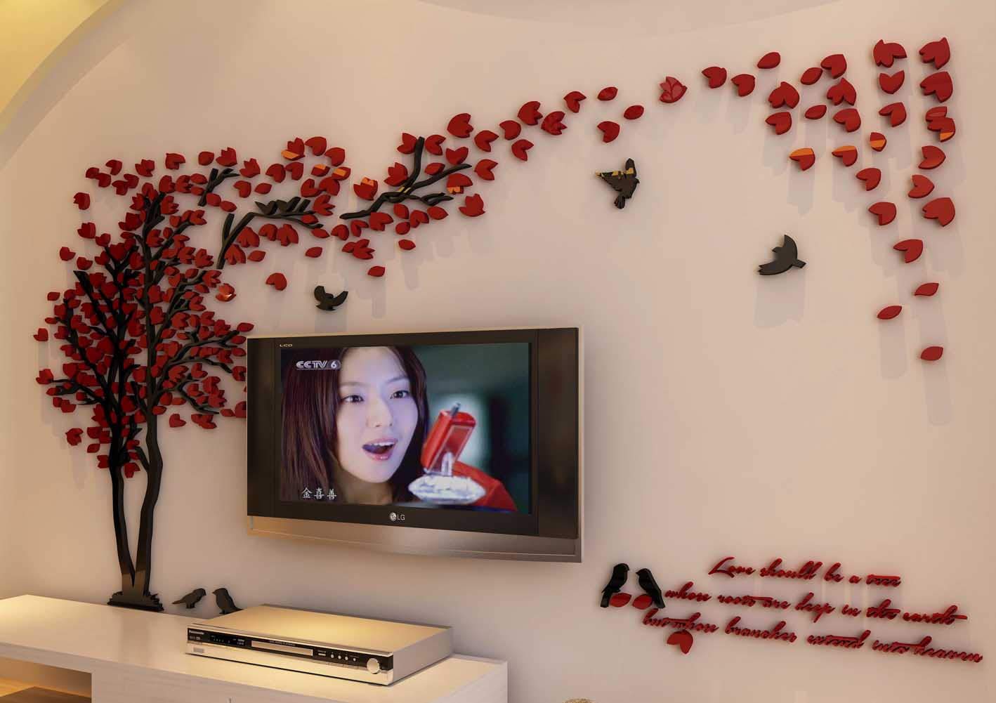 Buy 3d Couple Tree Wall Murals for Living Room Bedroom Sofa Backdrop Tv