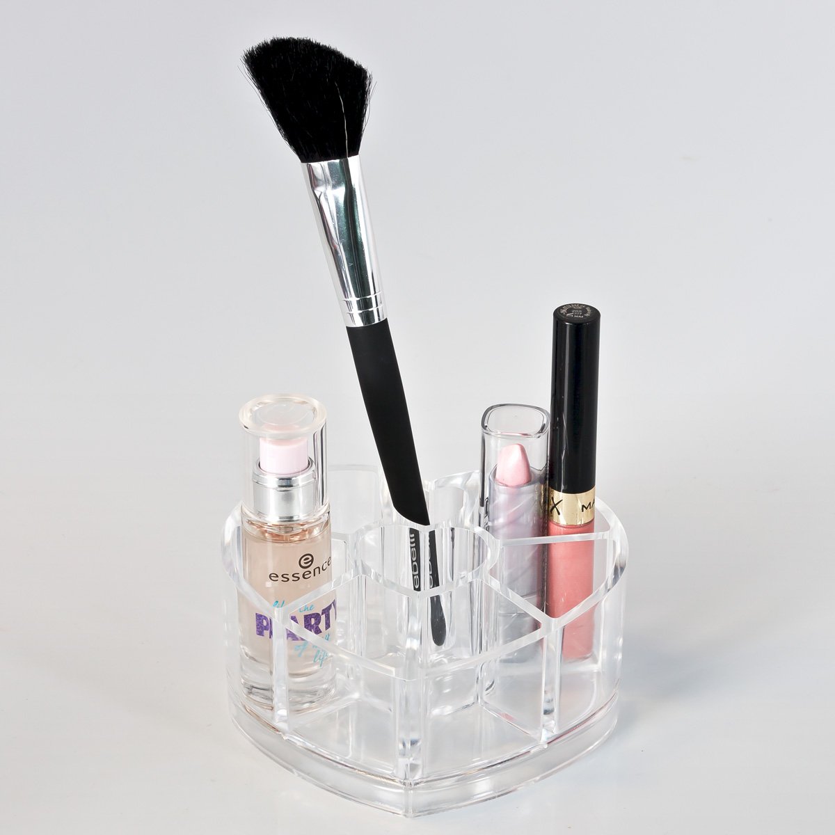 Bremermann® Kosmetik-Organizer In Herzform, Transparent, Mit 8 Fächern Für Lippenstifte & Kleinkram