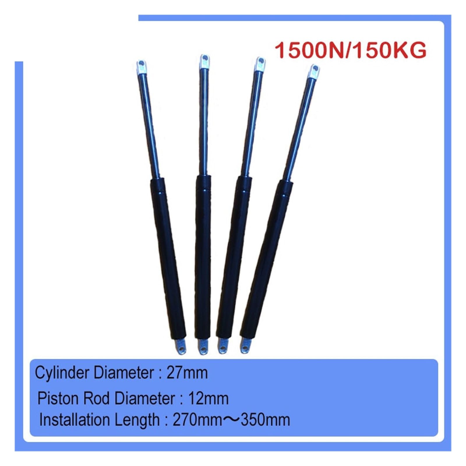 Amortiguador de gas de 270 mm-350 mm 150 kg/1500 N, elevación hidráulica(27-12-100-280)