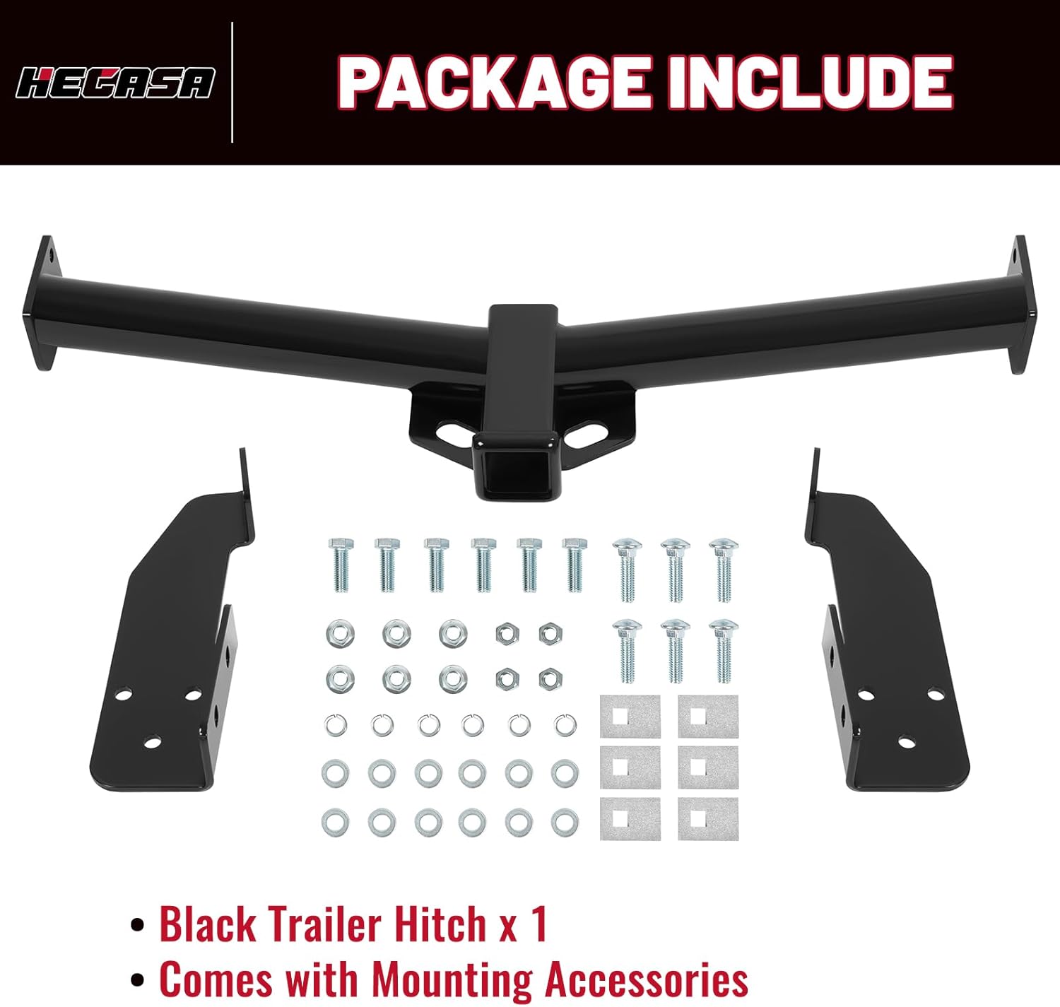 HECASA Class 3 Trailer Hitch Compatible with 2000-2014 Ford E-150 E-250 Econoline E-350 Super Duty Trailer Tow Hitch 2 Inch Receiver, Black, NN2174